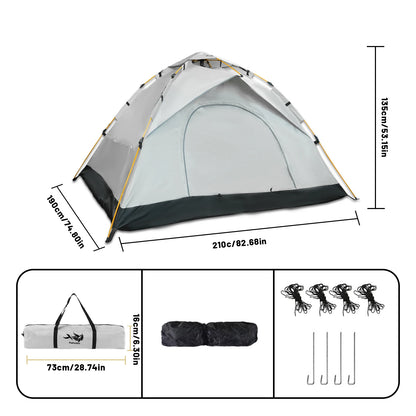 Windproof Camping Tents, 2-4 Person, Easy Set Up, Lightweight for Family Travel,