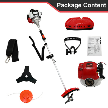 Gas Weed Eater, 4-Stroke, 31cc, 15lb, 13 in Straight Shaft Stringless Trimmer, Weed Wacker, High-Power
