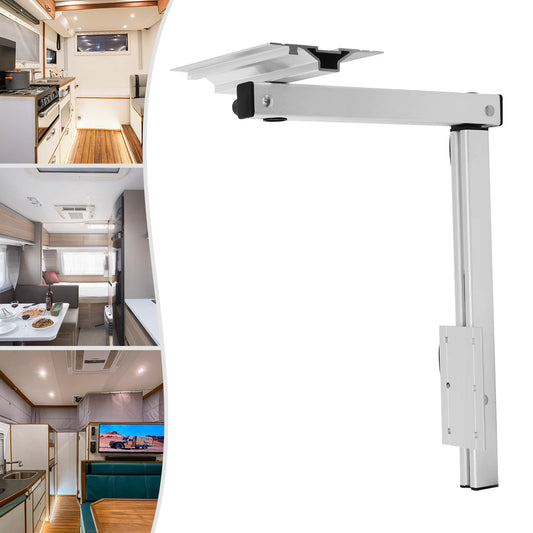 Telescopic RV Table Leg, Silver Heavy Duty 360° Table Leg Aluminum Alloy, Detachable w/ Tabletop Carrier Board