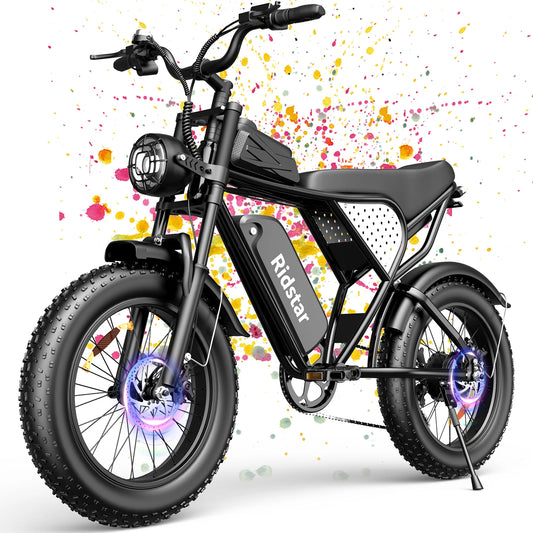 Electric Bike for Adults, Peak 1500W, 31 MPH 48V 15.6AH MINI30, 20"x4" Fat Tire Mountain Bike
