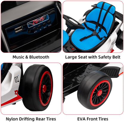 Electric Go Kart for Kids, 24V Drift Kart with Battery Motor, Electric Pedals
