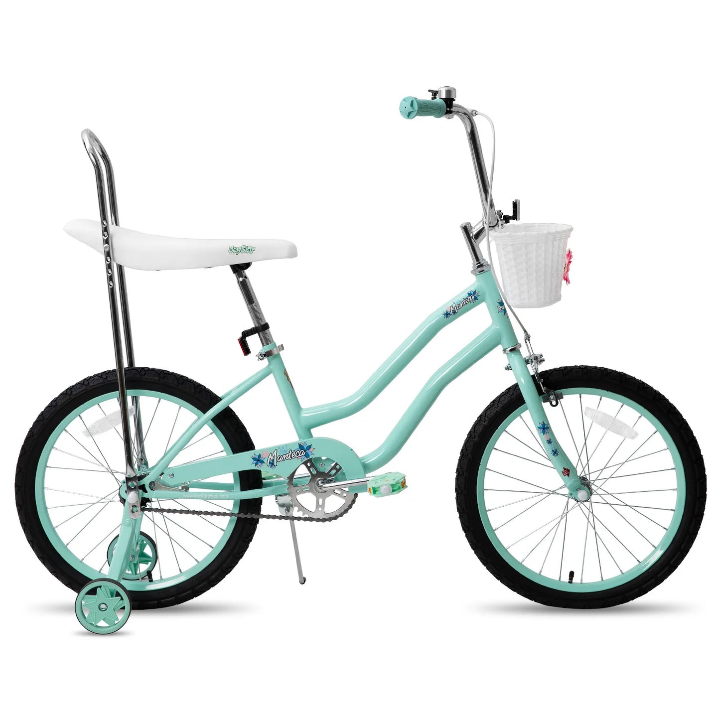 20 Inch Girls Bike w/ Training Wheels, Banana Seat, for Girls Ages 7-12 Years Old, Handbrake and Coaster Brake
