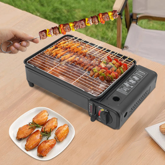 Portable Gas Barbecue Camping Stove w/ Carrying Case