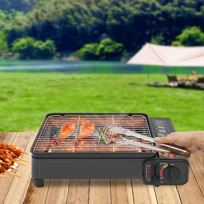 Portable Gas Barbecue Camping Stove w/ Carrying Case
