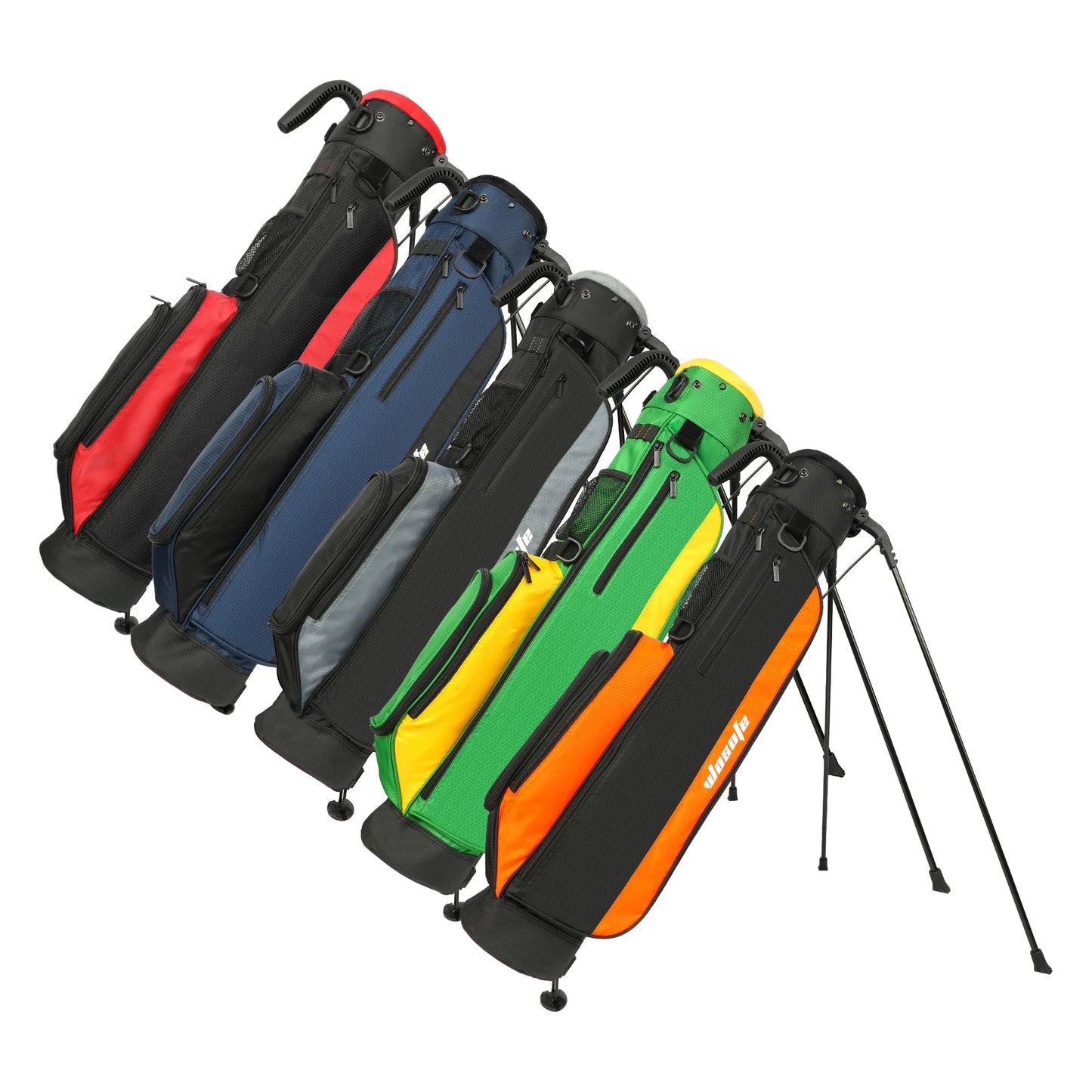 Lightweight Golf Stand Bag, Sunday Carry Bag w/ Auto-Pop Stand, 5 Pocket, 2/3 Way Divider