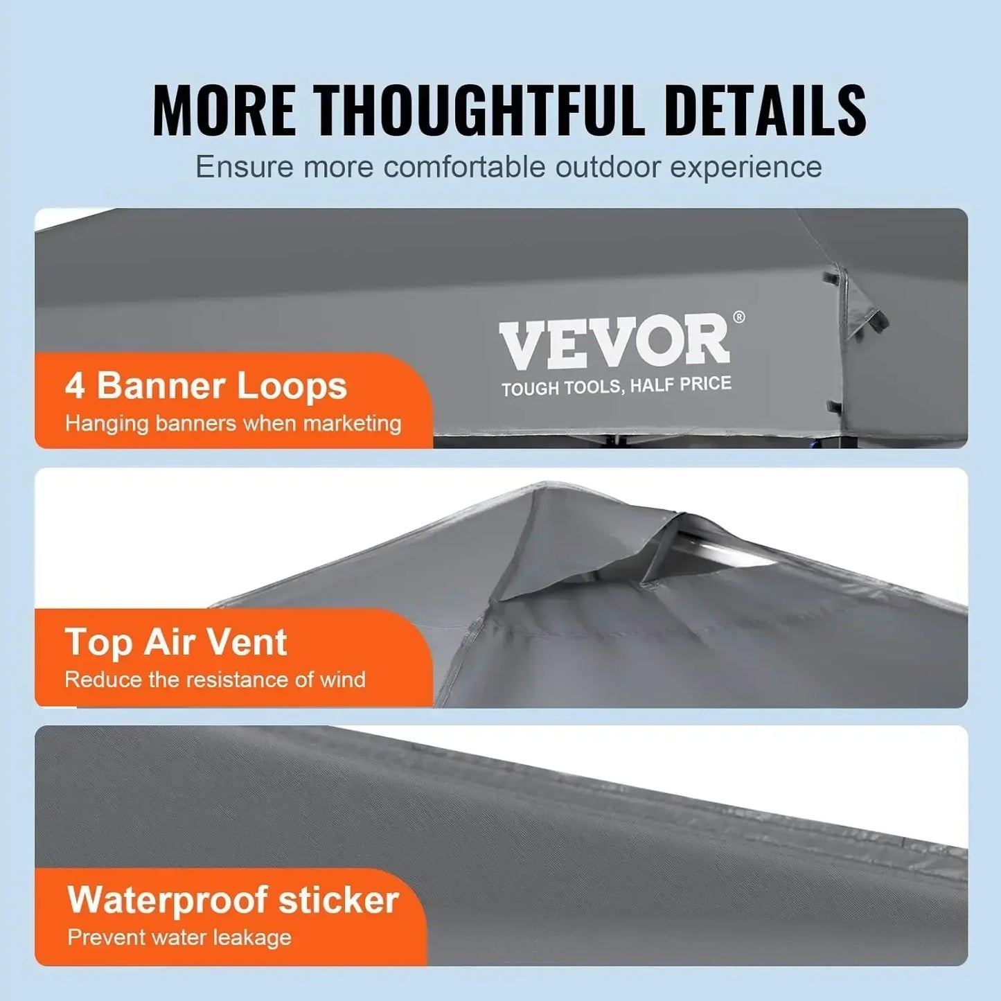 Pop Up Canopy Tent, 10 x10 ft, Waterproof, Silver Coated Tarp, w/ Portable Roller Bag and 4 Sandbags