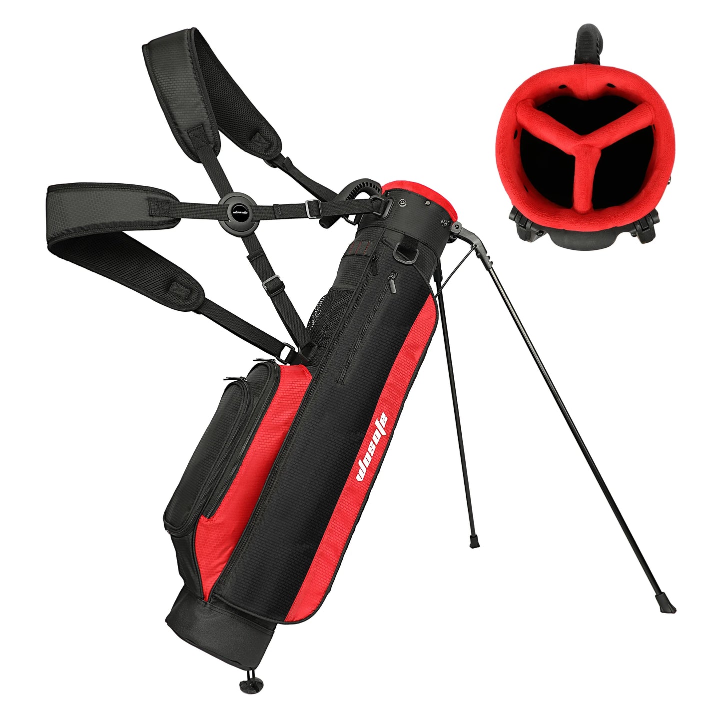 Lightweight Golf Stand Bag, Sunday Carry Bag w/ Auto-Pop Stand, 5 Pocket, 2/3 Way Divider