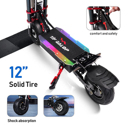 Electric Scooter, 12 Fat Tire, E-Mountain Scooter, Adult Foldable, 3000W*2 Motor, 60V38AH Battery