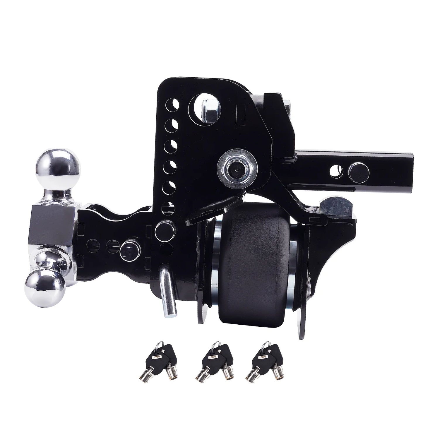 12,000lbs Adjustable Three-Ball Trailer Towing Hitch, 6" Drop/6" Rise
