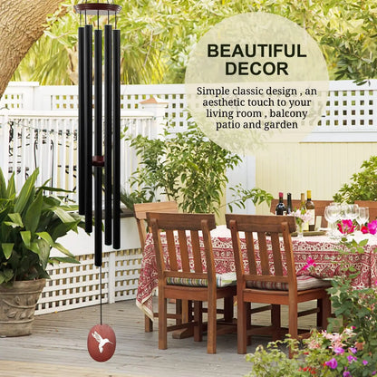 Outdoor Wind Chimes, Deep Tones, 5 Tuned Aluminum Tubes 60 inch, for Patio and Garden