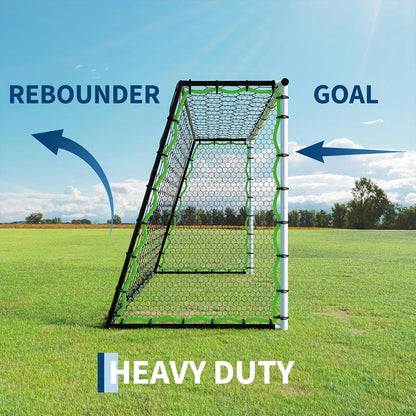 Soccer Goal, 7x5Ft Net, Rebounder, Steel Frame