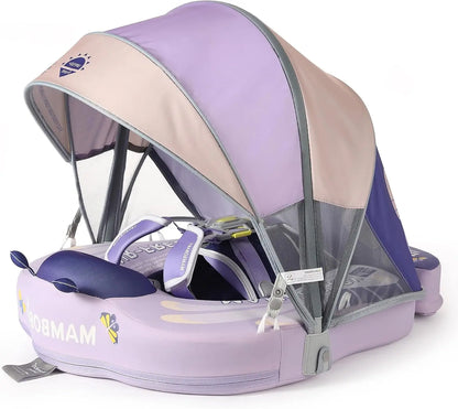 MamboBaby Swim Float with Canopy, Pool Infant Swimming Lying Waist 3-24 Months