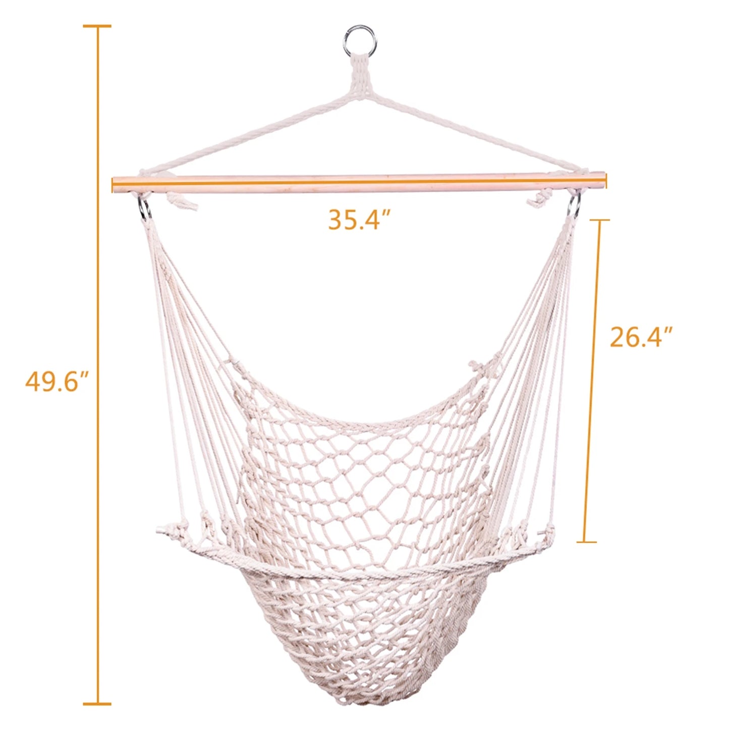 Nordic Style White Hammock, Indoor, Outdoor Garden Hanging Chair Swing