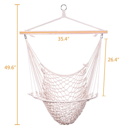 Nordic Style White Hammock, Indoor, Outdoor Garden Hanging Chair Swing