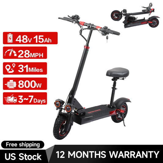 Adult 800W, 48V Battery, Electric Skateboard, 10 Inch Tire Electric Foldable Scooter