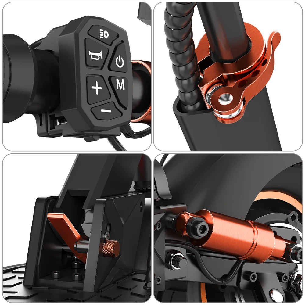 Electric Scooter, 800W Motor 48V, 12.5AH Battery, 10"Tire, Max 40-50KM Range, Disc Brake, LCD Display