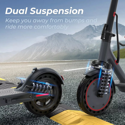 Electric Scooter, 500W 22MPH, 10inch Adult Smart Scooter, Shock-Absorbing, Anti-Skid, Folding Scooter