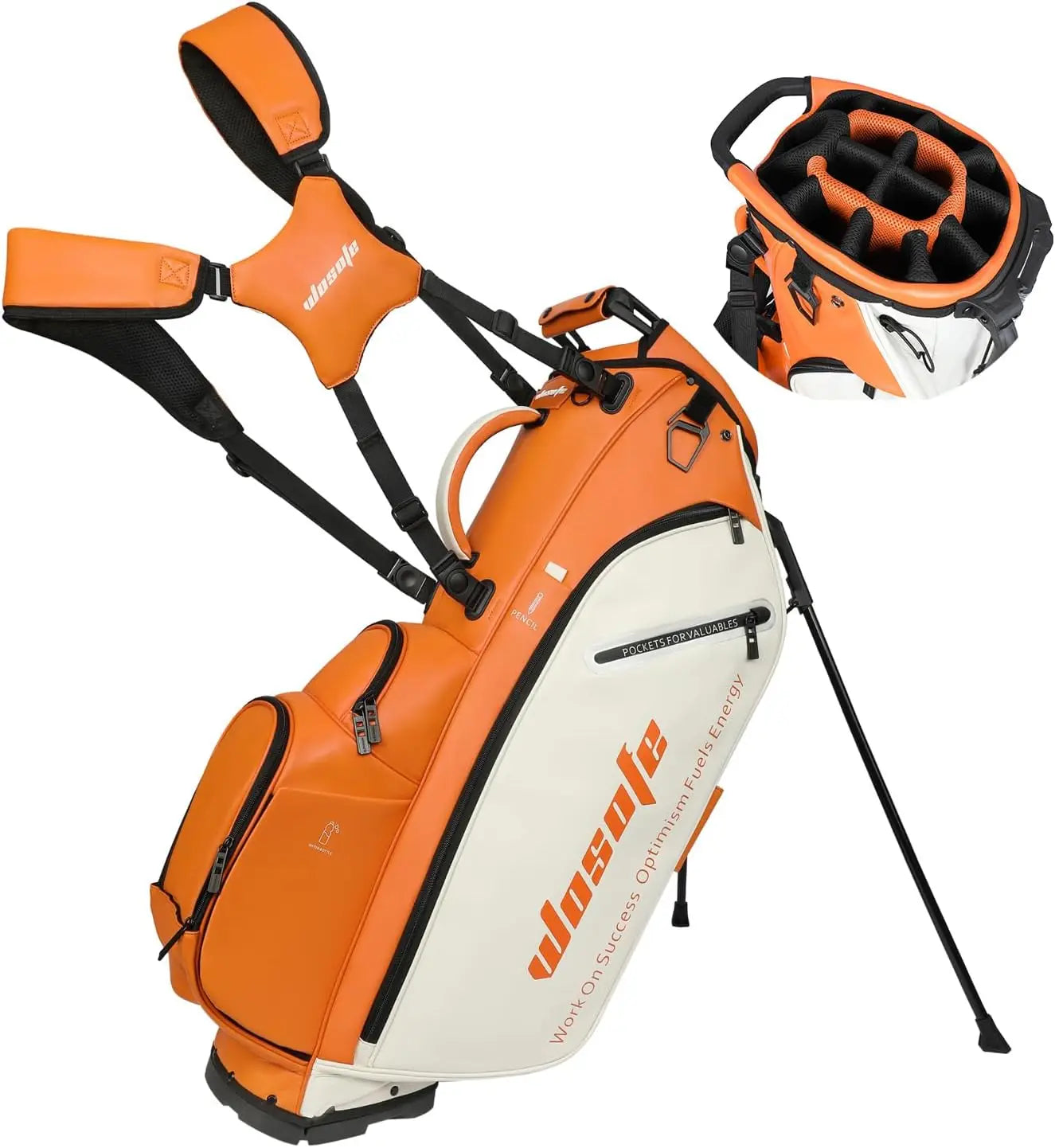 Golf Stand Bag, Lightweight for Men & Women, 14/6 Way Dividers, 6 Way Top Dual Strap w/ Stand