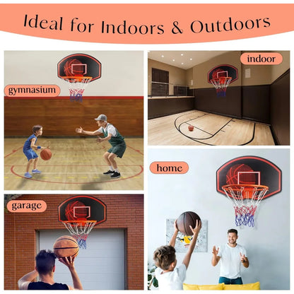 Basketball Hoop, 36"x24" Wall Mounted, Shatter-Proof Backboard
