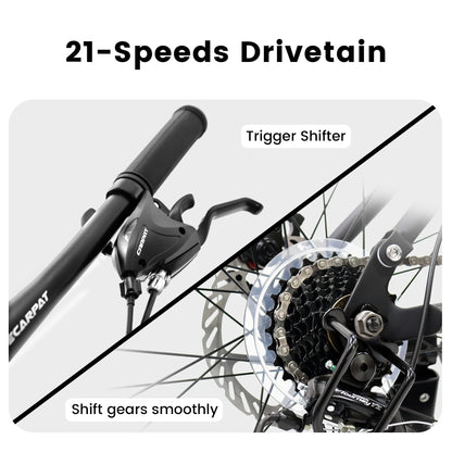 Dual Full Suspension Mountain Bike, 24/26/27.5 Inch, Unisex, 21-Speed, Disc Bicycles