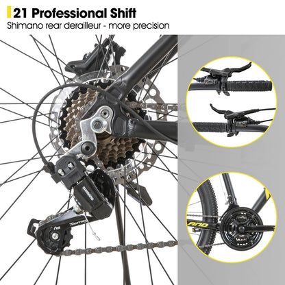 Aluminum Mountain Bike, 21 Speeds, Hydraulic Disc-Brakes, Lock-Out Suspension Fork, 27.5 inch Wheel, Men's Bike
