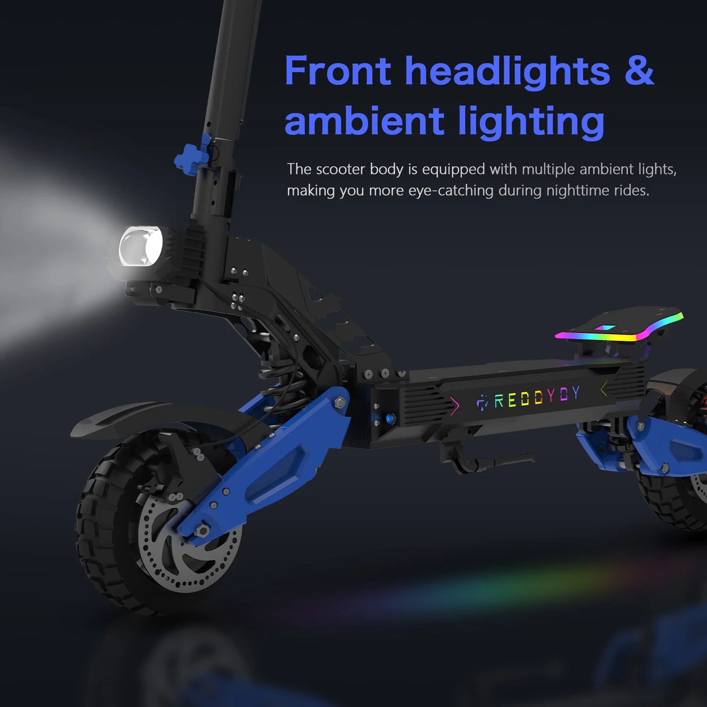 Electric Offroad Scooter, 50 MPH Max speed, 60V 25Ah, 55-Mile Range, 10.5" Off-Road Tires,