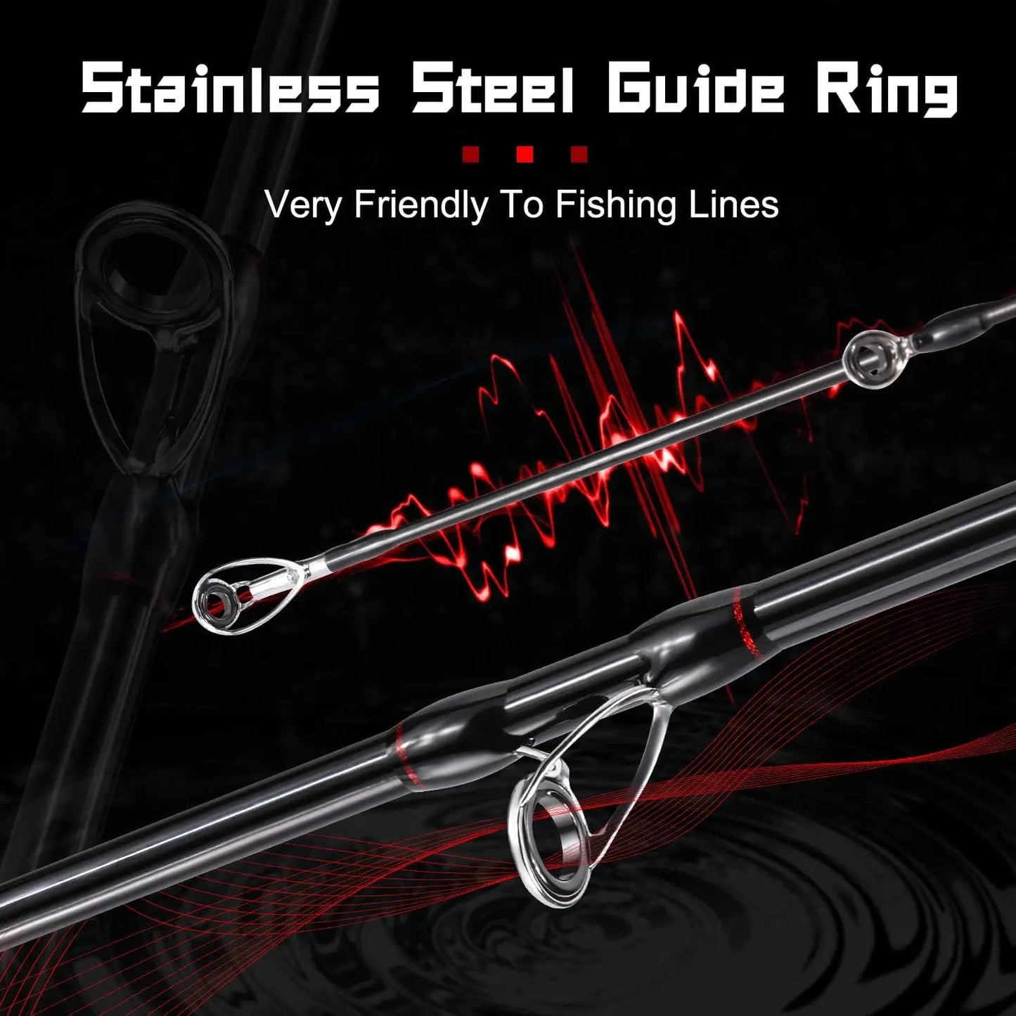 Medium Baitcasting Fishing Rod and Reel Combo, 6'/7' Super-Polymer Handle