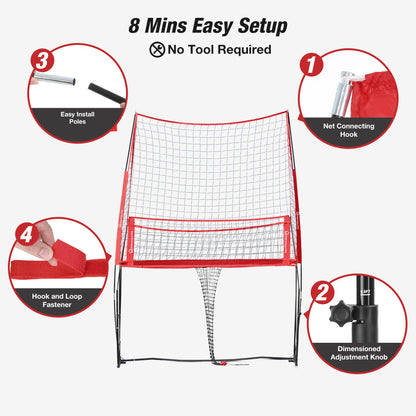 Volleyball Practice Net, Training Equipment, Adjustable Height