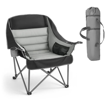 Oversized Camping Chair, 450lbs Heavy Duty Support, Portable Padded Folding Camp Chairs w/Carry Bag