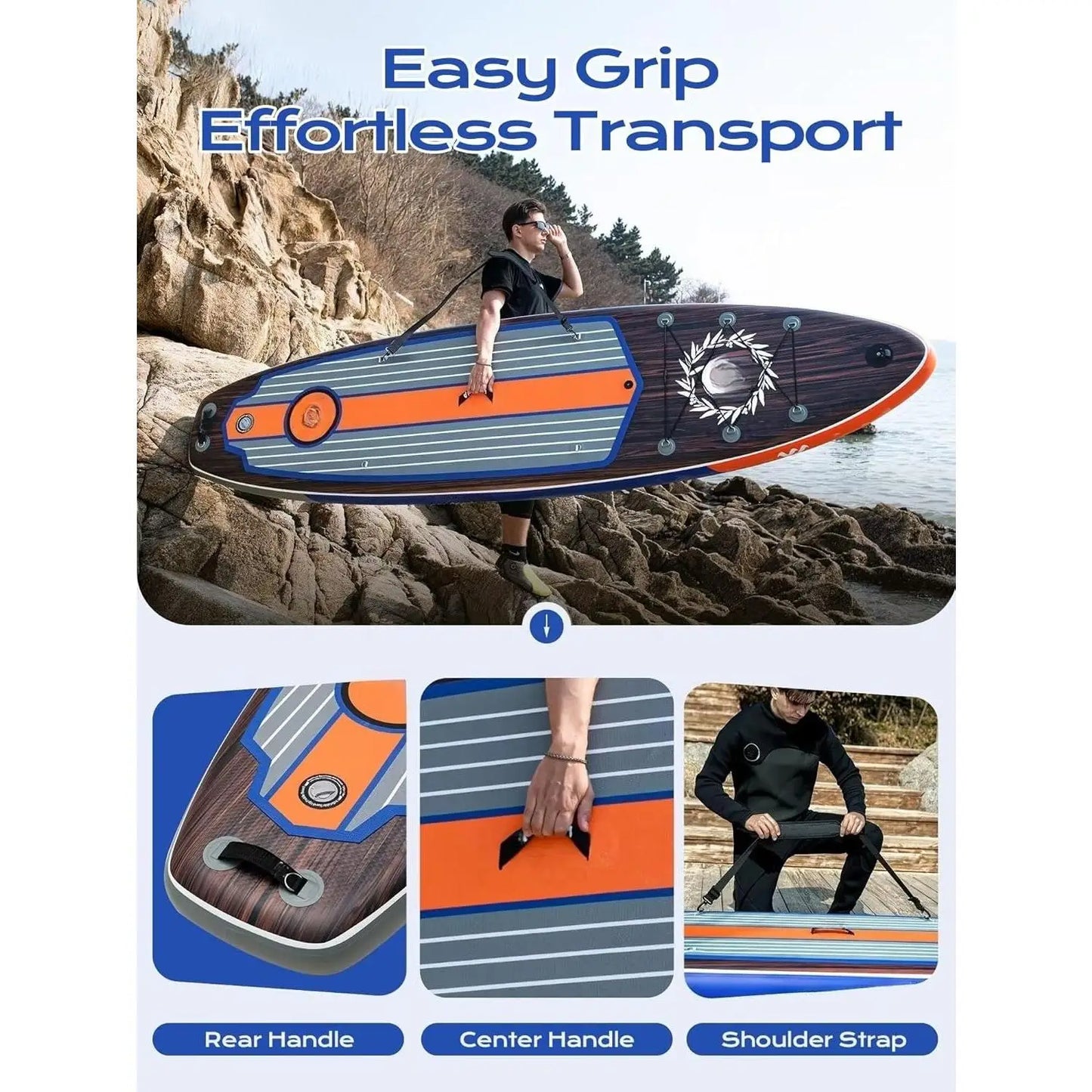 Extra Wide Inflatable Paddle Board, 11' x 34" x 6" Stand Up Paddle Board w/ Accessories and Camera Mount