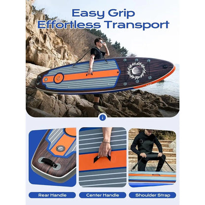 Extra Wide Inflatable Paddle Board, 11' x 34" x 6" Stand Up Paddle Board w/ Accessories and Camera Mount