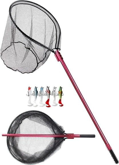 Large Rubber Fishing Net, Telescoping Handle, Extends to 94in, for Fresh or Saltwater