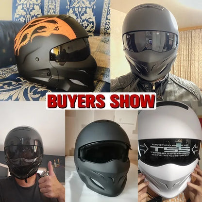 Multi-Purpose Combination Detachable Helmet, DOT Certified, Motorcycle Half Predator Helmet