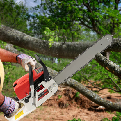 Chainsaw w/ 52cc Gasoline Engine, 20-inch Bar, and 7500 RPM Speed for Heavy-Duty Cutting, w/ Tool Bag