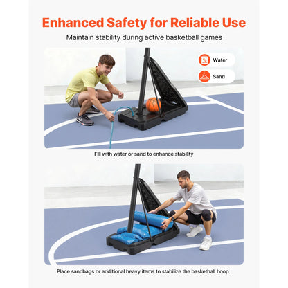 Basketball Stand, Height Adjustment, Hoop with 44 -54 inch Backboard