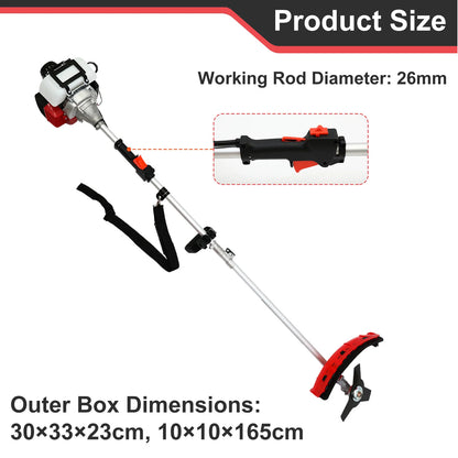 Gas Weed Eater, 4-Stroke, 31cc, 15lb, 13 in Straight Shaft Stringless Trimmer, Weed Wacker, High-Power