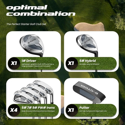 Golf Clubs, Full 9 piece Set for Men, Right Handed with Bag and Rain Hood