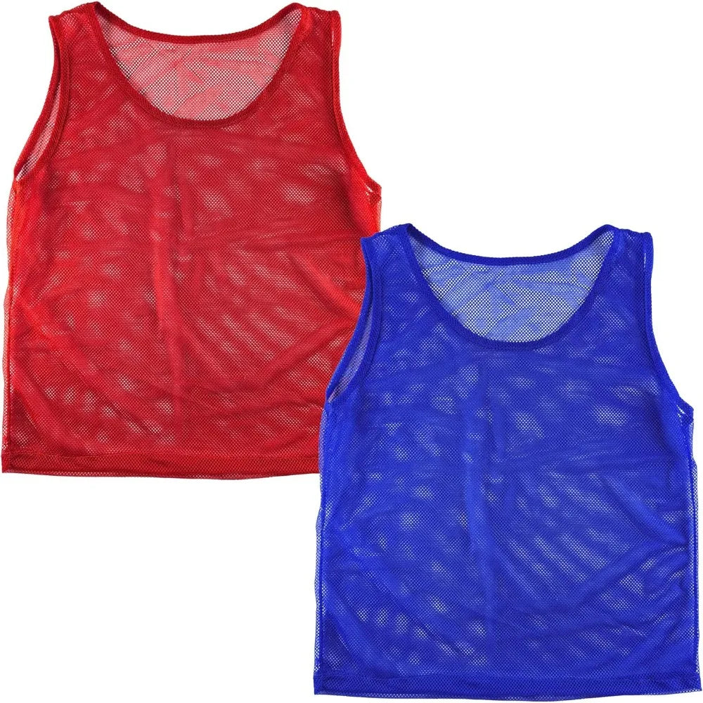 Pinnies Scrimmage Team, 12 Practice Jersey Vests for Child, Youth, Teens