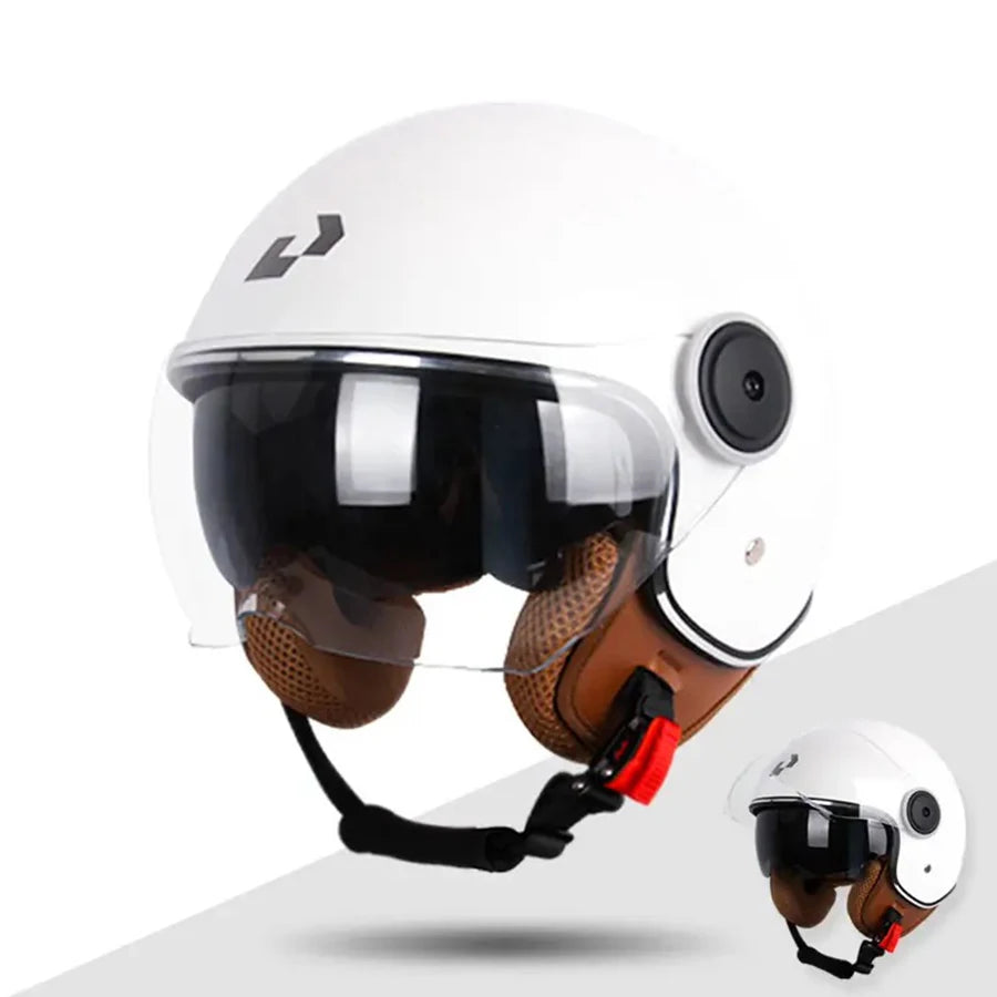 Motorcycle half Helmets, DOT Approved, Unisex, Dual Lens Scooter Helmet