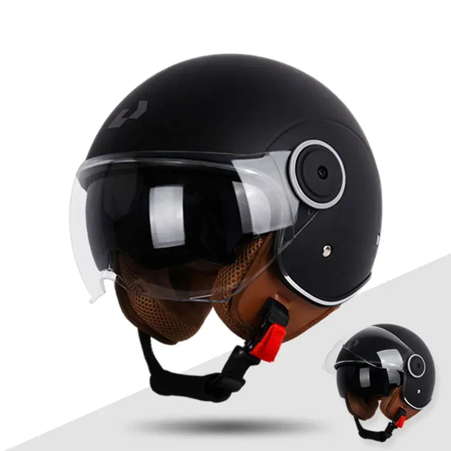 Motorcycle half Helmets, DOT Approved, Unisex, Dual Lens Scooter Helmet