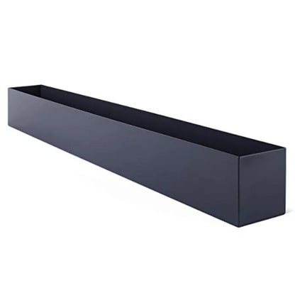 Modern Grey 32" Rectangle Planter Box, Narrow Metal Rectangular Box for Table or Window Sill