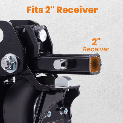 Adjustable Trailer Hitch w/ Air Suspension Bag & Three Ball Mount, 6" Rise / Drop