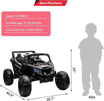 Ride On Car, 24V Electric Motor, 2-Seater, w/Remote for Kids