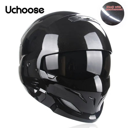 Multi-Purpose Combination Detachable Helmet, DOT Certified, Motorcycle Half Predator Helmet