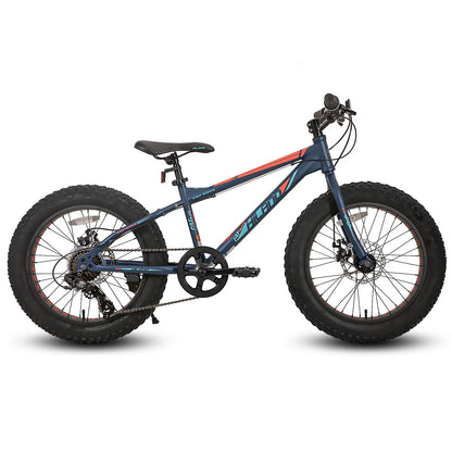 20 Inch Kids' Bicycles, Fat Tire Mountain Bike for Age 5 + Years, 7-Speed, Dual-Disc Brake