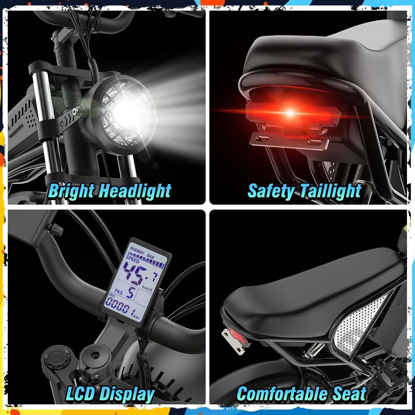 Electric Bike for Adults, 2000W, 48V 20Ah, Detachable Battery, 33MPH & 88 Miles, Electric Motorcycle, 20’’ Fat Tires