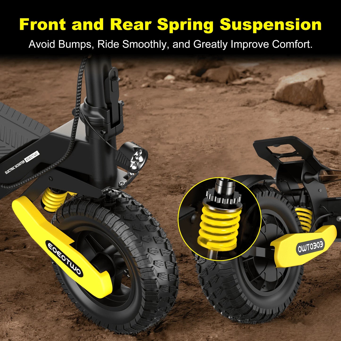 Off Road 1200W Electric Scooter for Adults, 48V Long Range E-Scooter, 30MPH Fast Speed, 11" Tubeless Tire, Foldable, Kick Stand