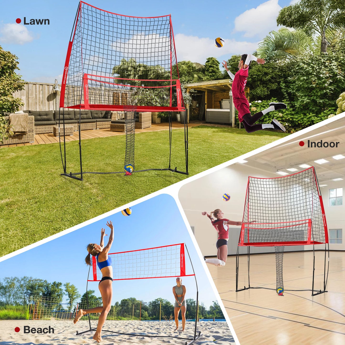Volleyball Practice Net, Training Equipment, Adjustable Height