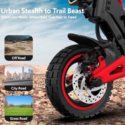 Electric Scooter, 1600W Motor, Top Speed 32MPH, 48V18AH, 11-inch Off-Road Tires, Adult Sport Folding EScooter w/ Seat