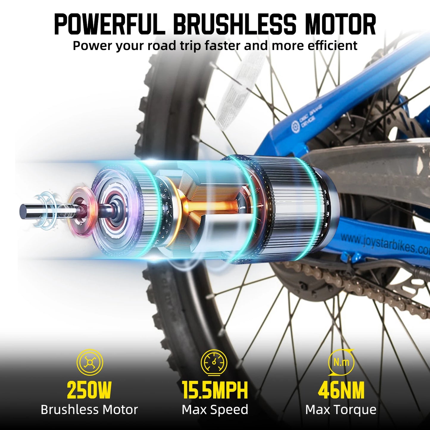 Electric Bike for Kids or Teens Ages 7+ w/ 250W Motor, 15MPH, Electric Mountain Bike